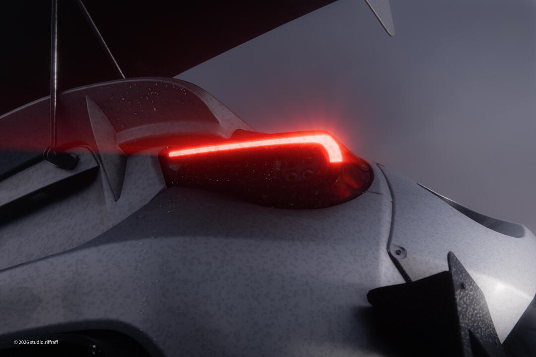 A pandem subaru brz in the snowy mountains on an overcast night